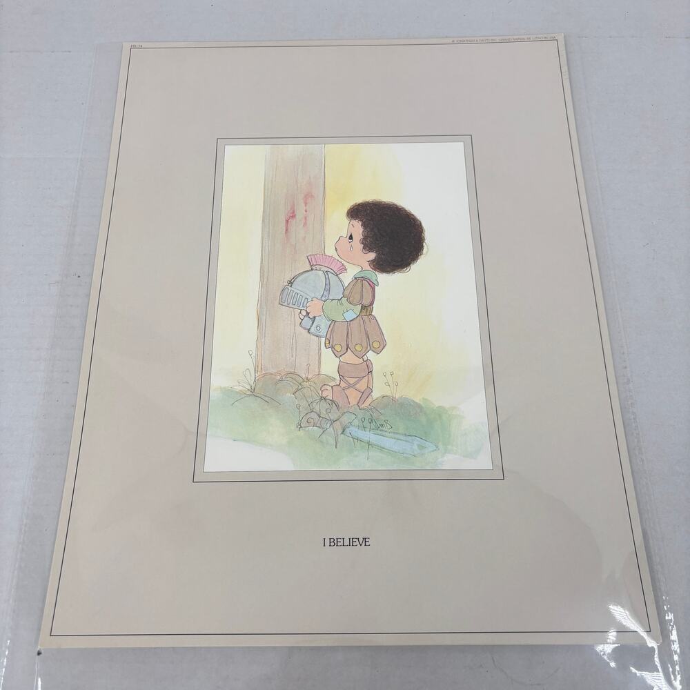 Precious Moments Poster Art Print I Believe Soldier Boy 14 Inch Jonathan & David